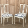 Set of 6 Antique Swedish Gustavian Painted Dining Chairs includes 2 Armchairs