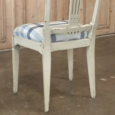 Set of 6 Antique Swedish Gustavian Painted Dining Chairs includes 2 Armchairs