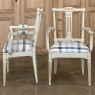 Set of 6 Antique Swedish Gustavian Painted Dining Chairs includes 2 Armchairs