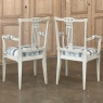 Set of 6 Antique Swedish Gustavian Painted Dining Chairs includes 2 Armchairs