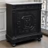 19th Century French Napoleon III Ebonized Neoclassical Cabinet with Carrara Marble