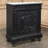 19th Century French Napoleon III Ebonized Neoclassical Cabinet with Carrara Marble