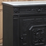 19th Century French Napoleon III Ebonized Neoclassical Cabinet with Carrara Marble