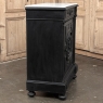 19th Century French Napoleon III Ebonized Neoclassical Cabinet with Carrara Marble