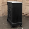 19th Century French Napoleon III Ebonized Neoclassical Cabinet with Carrara Marble