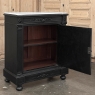 19th Century French Napoleon III Ebonized Neoclassical Cabinet with Carrara Marble