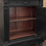 19th Century French Napoleon III Ebonized Neoclassical Cabinet with Carrara Marble