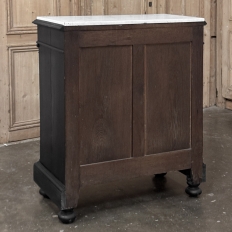 19th Century French Napoleon III Ebonized Neoclassical Cabinet with Carrara Marble