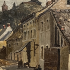 19th Century Framed Oil Painting on Canvas by Henri Orban (1836-1904) 'Esneux'