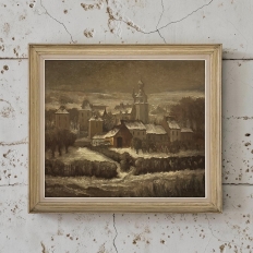 Framed Oil Painting on Board by Maurice Fourneau (1900-1990) 'Winter Village'