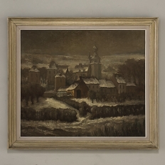 Framed Oil Painting on Board by Maurice Fourneau (1900-1990) 'Winter Village'