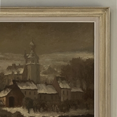 Framed Oil Painting on Board by Maurice Fourneau (1900-1990) 'Winter Village'