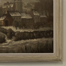 Framed Oil Painting on Board by Maurice Fourneau (1900-1990) 'Winter Village'