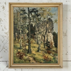 Antique Framed Oil Painting on Canvas by Arthur H. Maillien (1888-1962) 'Sunlight Through the Trees'