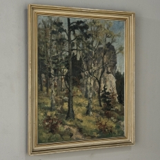 Antique Framed Oil Painting on Canvas by Arthur H. Maillien (1888-1962) 'Sunlight Through the Trees'