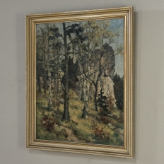Antique Framed Oil Painting on Canvas by Arthur H. Maillien (1888-1962) 'Sunlight Through the Trees'