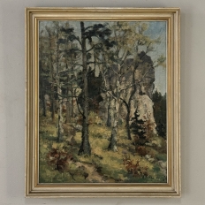 Antique Framed Oil Painting on Canvas by Arthur H. Maillien (1888-1962) 'Sunlight Through the Trees'