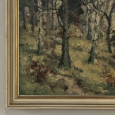 Antique Framed Oil Painting on Canvas by Arthur H. Maillien (1888-1962) 'Sunlight Through the Trees'