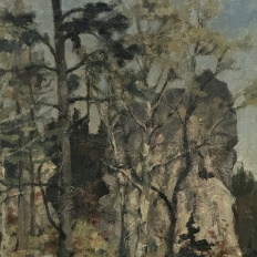 Antique Framed Oil Painting on Canvas by Arthur H. Maillien (1888-1962) 'Sunlight Through the Trees'