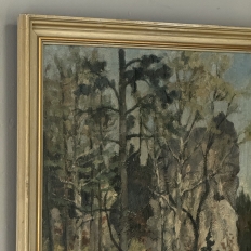 Antique Framed Oil Painting on Canvas by Arthur H. Maillien (1888-1962) 'Sunlight Through the Trees'