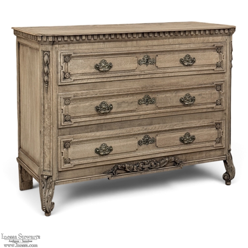 18th Century French Louis XVI Commode ~ Chest of Drawers in Stripped Oak