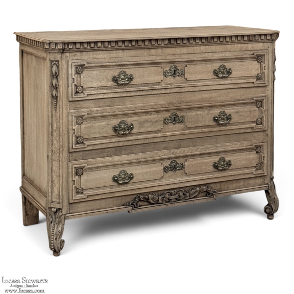 18th Century French Louis XVI Commode ~ Chest of Drawers in Stripped Oak