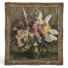 Framed Still Life Oil Painting on Canvas by Joseph Callaerts (1896-1965)