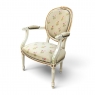 19th Century French Louis XVI Painted Needlepoint Armchair