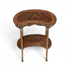 Antique French Louis XV Kidney Shaped Marquetry End Table