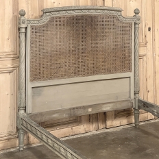 19th Century French Louis XVI Painted Cane Bed by Hopilliart & Leroy of Paris