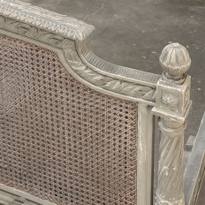 19th Century French Louis XVI Painted Cane Bed by Hopilliart & Leroy of Paris
