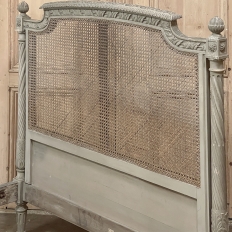 19th Century French Louis XVI Painted Cane Bed by Hopilliart & Leroy of Paris