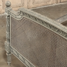 19th Century French Louis XVI Painted Cane Bed by Hopilliart & Leroy of Paris