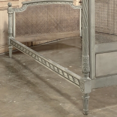 19th Century French Louis XVI Painted Cane Bed by Hopilliart & Leroy of Paris
