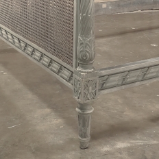 19th Century French Louis XVI Painted Cane Bed by Hopilliart & Leroy of Paris
