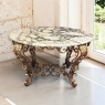 Italian Gilt Iron Régence Style Oval Marble Top Coffee Table