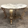 Italian Gilt Iron Régence Style Oval Marble Top Coffee Table