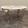 Italian Gilt Iron Régence Style Oval Marble Top Coffee Table