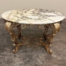 Italian Gilt Iron Régence Style Oval Marble Top Coffee Table