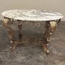 Italian Gilt Iron Régence Style Oval Marble Top Coffee Table