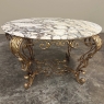 Italian Gilt Iron Régence Style Oval Marble Top Coffee Table
