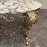 Italian Gilt Iron Régence Style Oval Marble Top Coffee Table