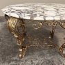 Italian Gilt Iron Régence Style Oval Marble Top Coffee Table