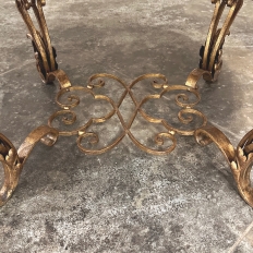 Italian Gilt Iron Régence Style Oval Marble Top Coffee Table