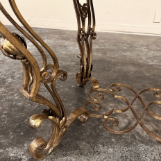 Italian Gilt Iron Régence Style Oval Marble Top Coffee Table