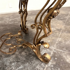 Italian Gilt Iron Régence Style Oval Marble Top Coffee Table