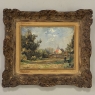 Framed Oil Painting on Panel by Lucien Dasselborne (1873–1962) 'Country Road to a Farmstead'