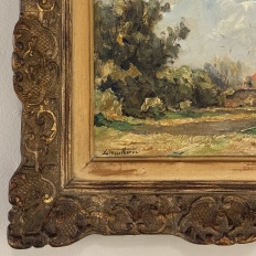 Framed Oil Painting on Panel by Lucien Dasselborne (1873–1962) 'Country Road to a Farmstead'