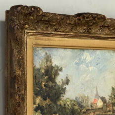 Framed Oil Painting on Panel by Lucien Dasselborne (1873–1962) 'Country Road to a Farmstead'