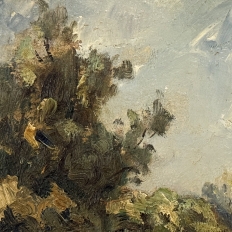 Framed Oil Painting on Panel by Lucien Dasselborne (1873–1962) 'Country Road to a Farmstead'
